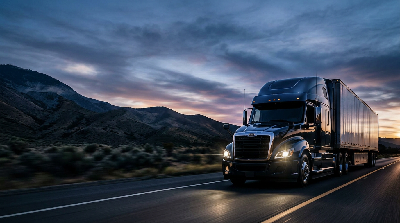CDL truck driver on US highway